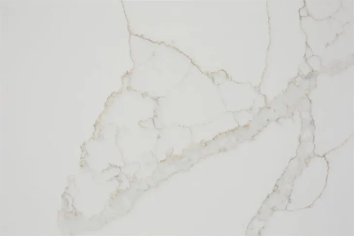 White Quartz with Gold Grey Veins Countertop